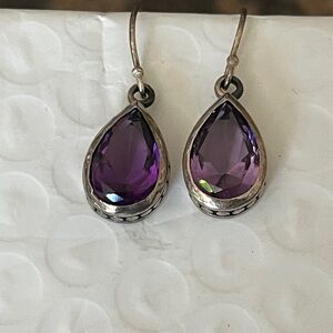 VTG Elegant Amethyst Teardrop Earrings
